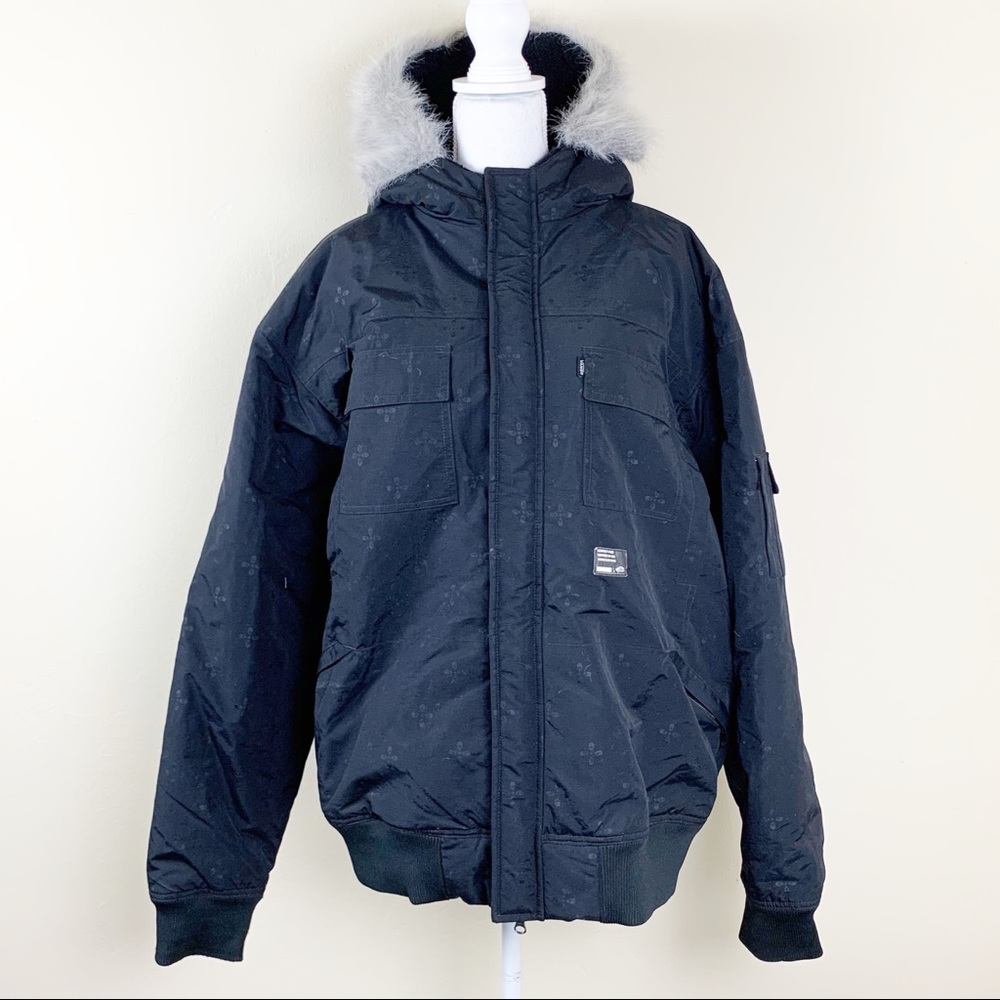 Vans Hooded Winter Parka Jacket Size XL Black